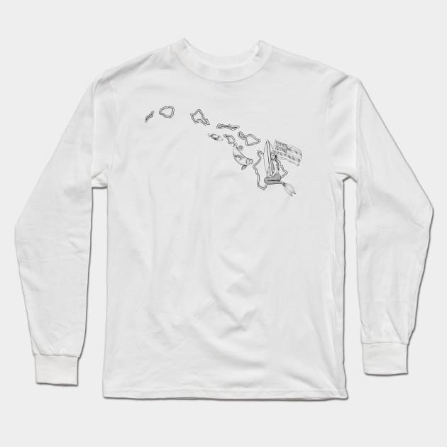 Hawaii Mermaid Long Sleeve T-Shirt by Elizabeth Weglein Art